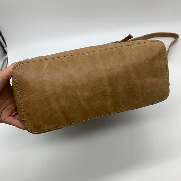 Frye Leather Handbags Melissa Drawstring Hobo Bag Brown Beige Color Purse (NWT) - Picture 11 of 16